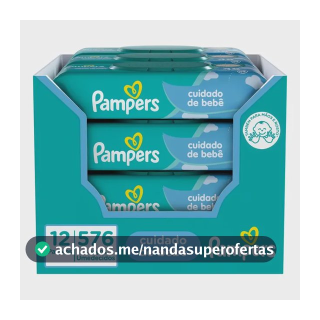 Lenços Umedecidos Pampers, Cuidado de bebê 12 pacotes em total 576 Unidades