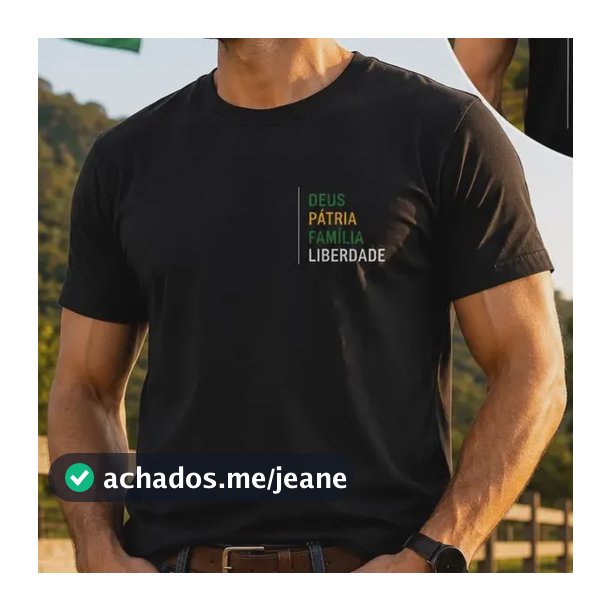 Camiseta Deus Patria Familia E Liberdade Algodão Premium Preto Estampa Localizada M Liso