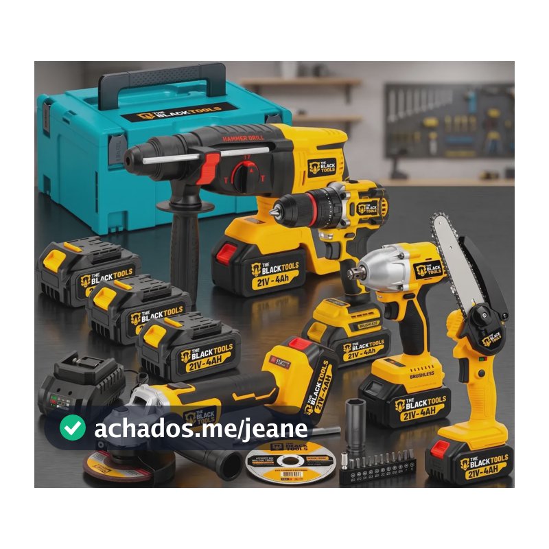 Kit Multiferramentas 5 Em 1 Completo Sem Fio 21v Com Maleta
