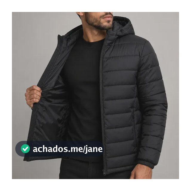 Jaqueta Puffer Bobojaco Corta Vento Nylon Frio Reforçada Preto G