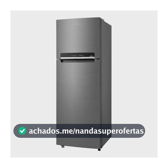 Geladeira com freezer inverter Midea Frost Free Duplex MDRT533EVD461 con capacidad de 394L inox