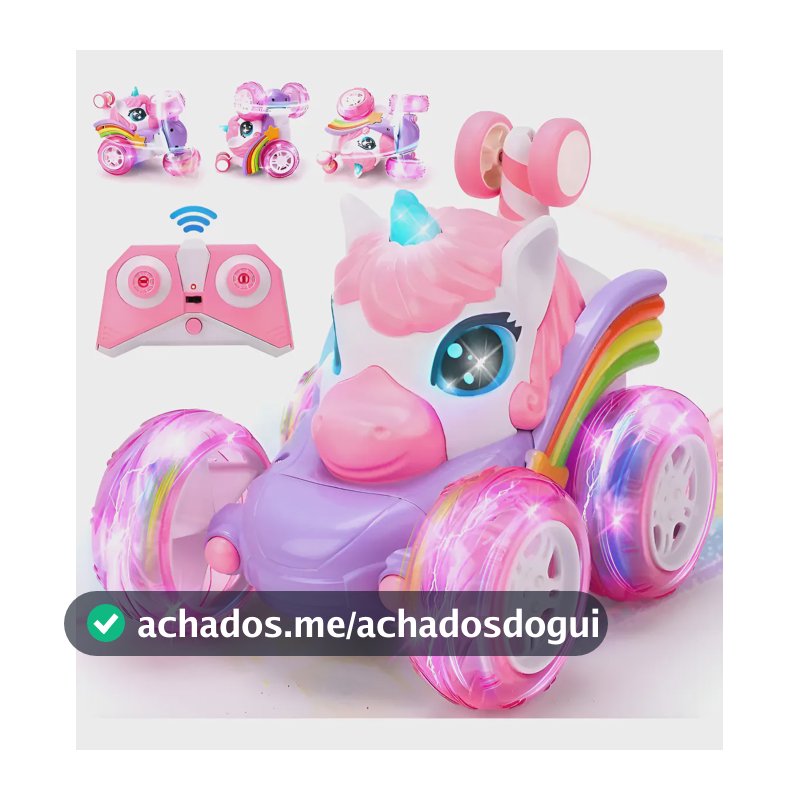 Carrinho Unicórnio Recarregável Luzes Color Efeitos Especiai Cor Rosa-chiclete