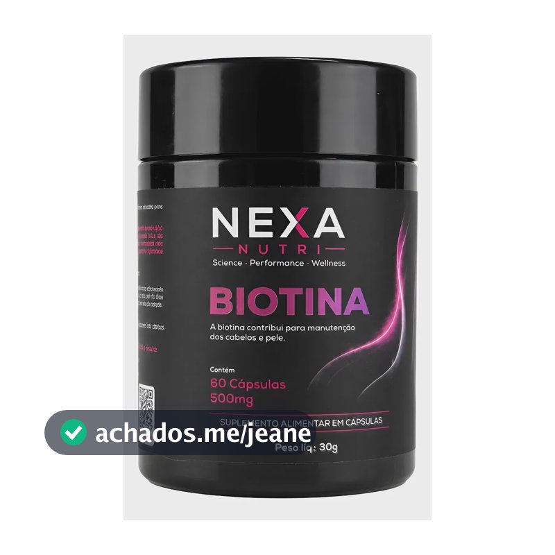 Biotina Nexanutri Vitamina C Ácido Hialurônico 60 Cápsulas Sem Sabor