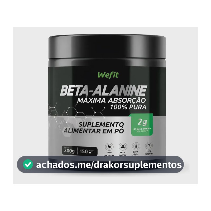 Beta Alanina Wefit Pó 300g Suplemento Esportivo Sem Sabor