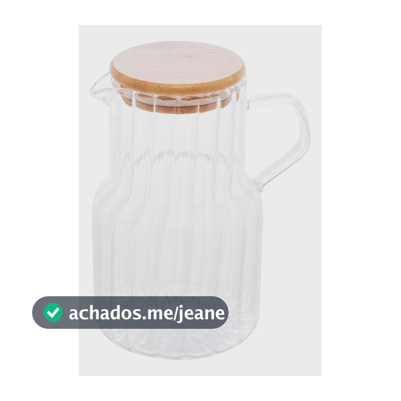 Jarra De Vidro Com Tampa Em Bambu Classic 1 Litro