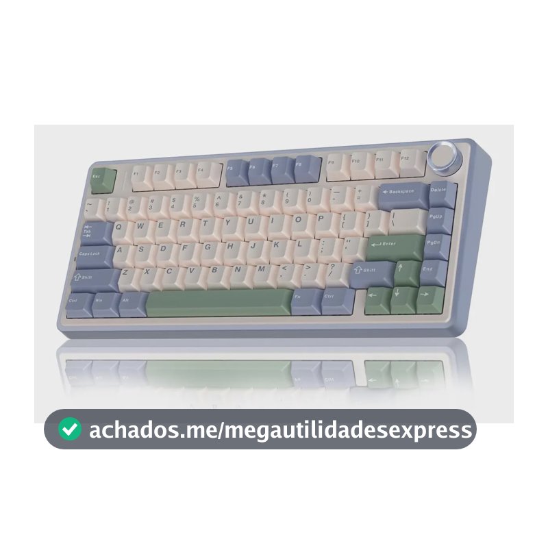 Teclado Mecânico Aula F75 Sem fio Tri-Mode 2.4ghz/Bluetooth/Usb-C RGB 75%
