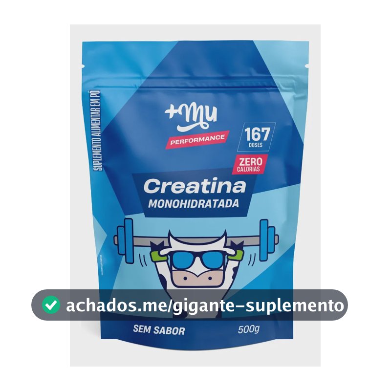 Creatina Monohidratada 100% Pura Sem Sabor Refil 500g +Mu