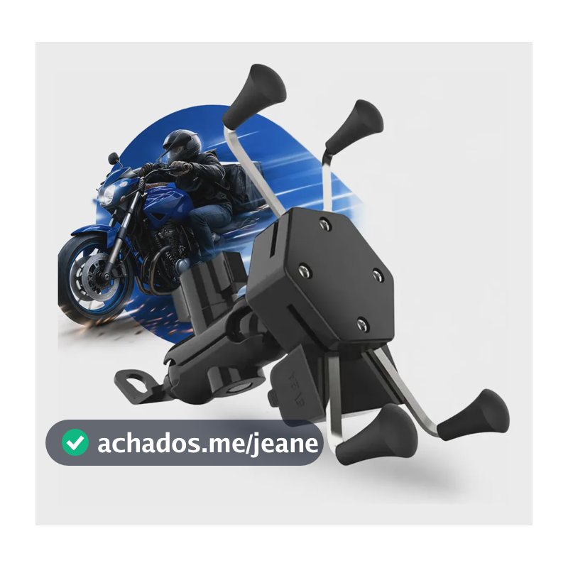 Suporte Garra Celular Moto Com Carregador Universal Usb Turbo Woosh