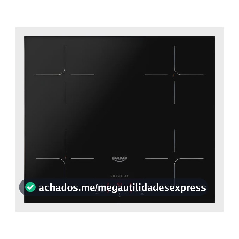 Cooktop Dako Supreme de Indução 4 Bocas Preto para Embutir