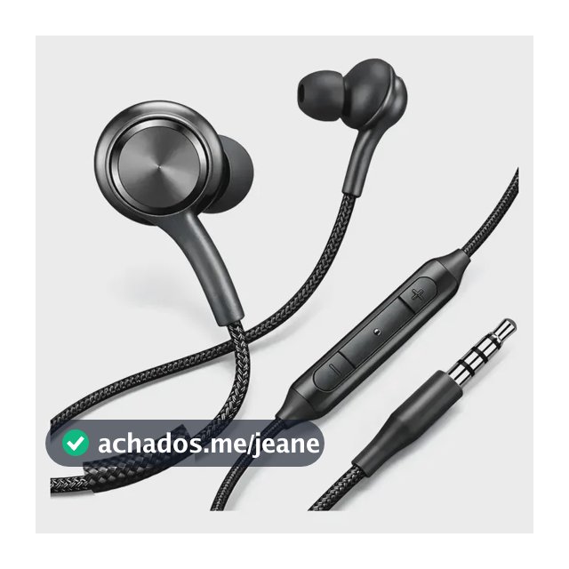 Fone De Ouvido P2 Microfone E Controle Com Fio Nylon Reforçado Para Celular, Notebook, Pc E Smartphone Cor Preto