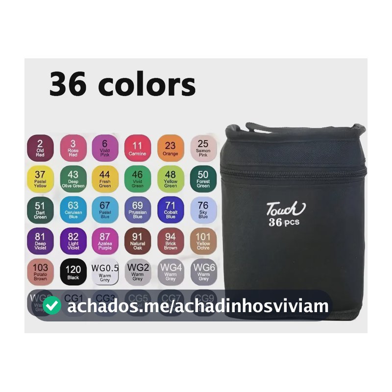 Conjunto Kit 36 Cores Canetas Marcador Canetinha Ponta Dupla 36 Unidades