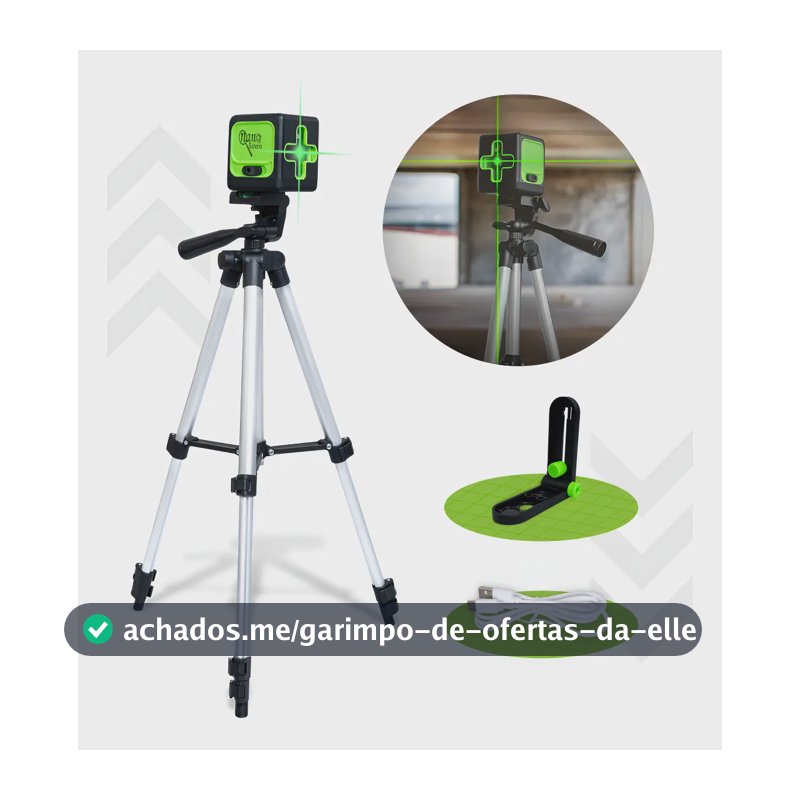 Nível a Laser Verde 2 Linhas Com Tripé Para Profissional Autonivelante