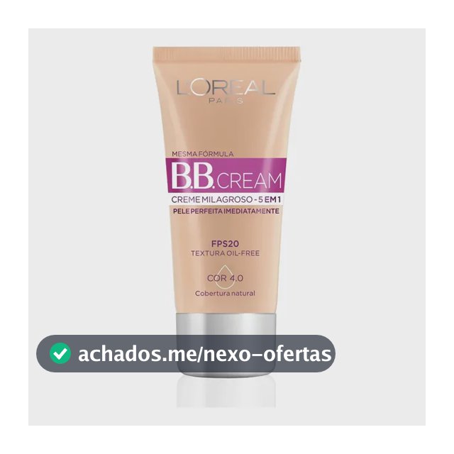 L'Oréal Paris Dermo Expertise BB Cream, Creme Milagroso 5 em 1, Cobertura Natural, Hidrata e Uniformiza a Pele, Oil Free, FPS 20 e Acabamento Matte, 30ml