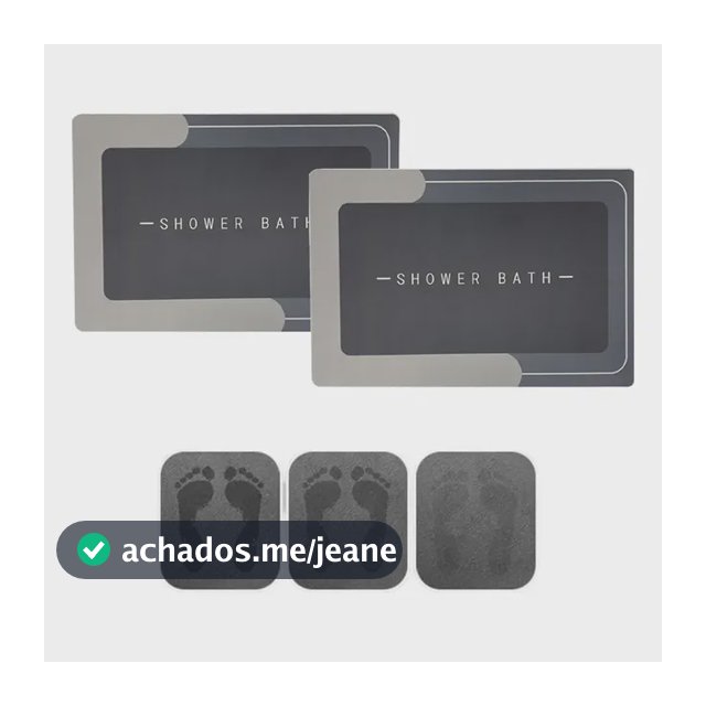 Kit 2 Tapetes De Banheiro Mágico Ultra Absorvente 40x60cm Cinza-escuro