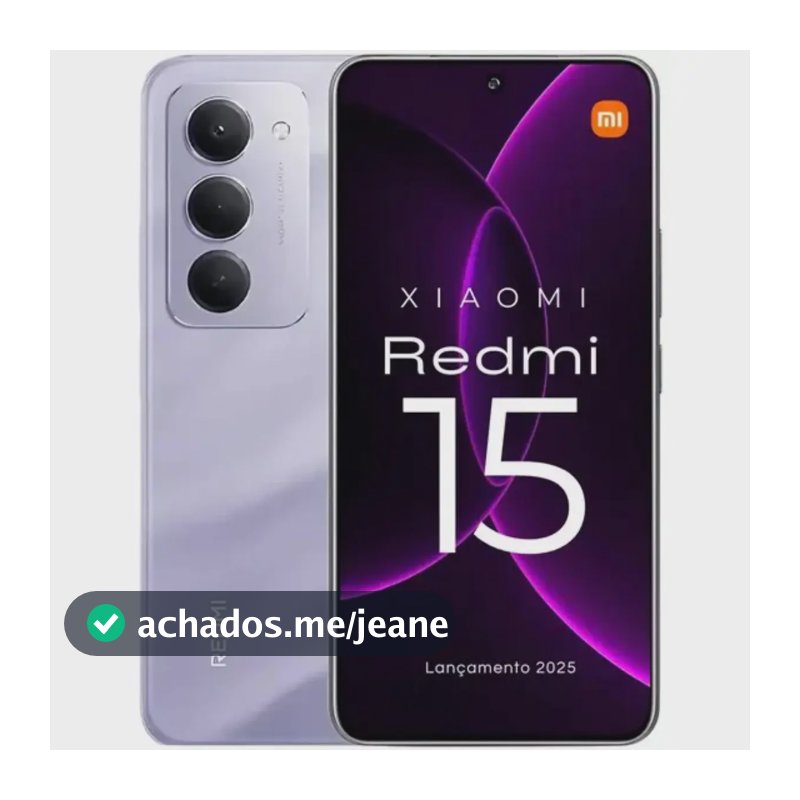 Smartphone Xiaomi Redmi 15 8gb 256gb Tela 6,9 144hz, Bateria 7.000 Mah, 50 Mp Roxo