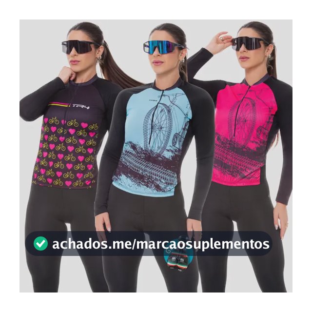 Conjunto Ciclismo Feminino Camisa Manga Longa + Calça Gel