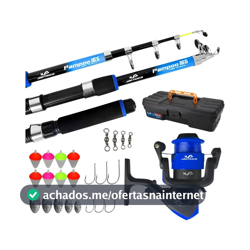 Kit De Pesca Vara + Molinete E Acessorios Completo
