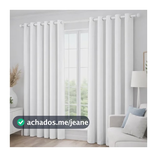 Cortina Grande Sala Quarto 300x250 Tecido Oxford 2 Folhas
