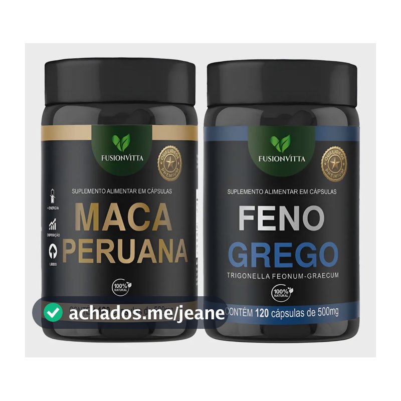 Maca Peruana E Feno Grego 120 Cápsulas 500mg Fusionvitta Sem Sabor