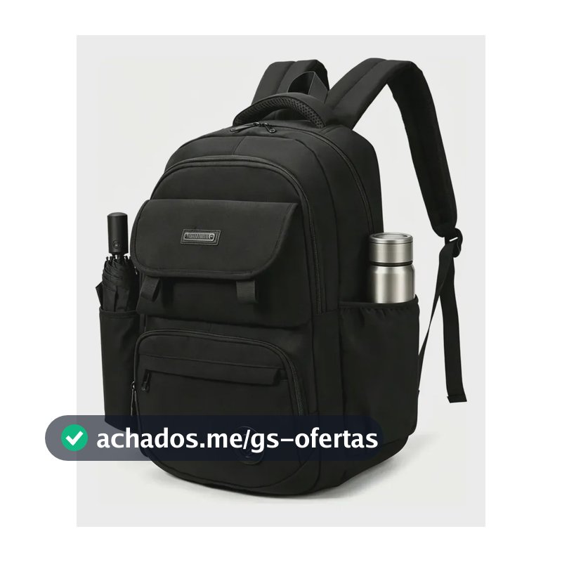 Mochila Reforçada E Impermeável Para Viagem Mochila Preto Liso