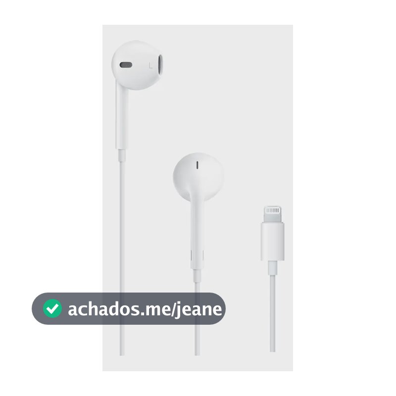 Fone De Ouvido Earpods Conector Lightning Branco Apple Branco