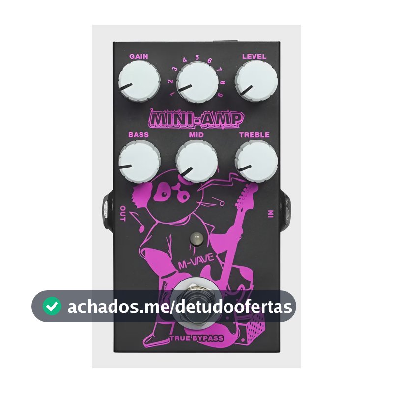 1 Pedal Simulador Amplificador M-vave Mini-amp Simulator + Cor Preto
