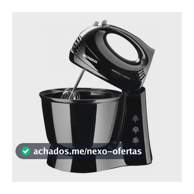 Batedeira Mondial Preta 400w Prática B-44-b Preto 220v