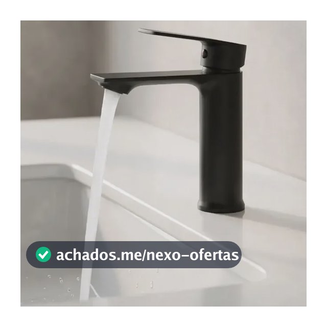 Torneira Monocomando Lavabo Preta Fosca Bica Baixa com Arejador Água Quente e Fria