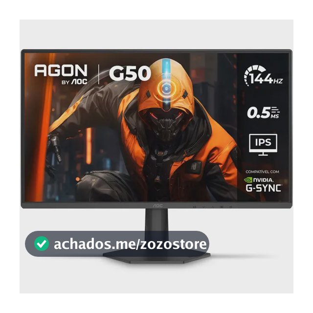 Monitor Gamer AOC AGON G50 24" 144Hz 0,5ms IPS HDR10 G-SYNC 24G50F Preto