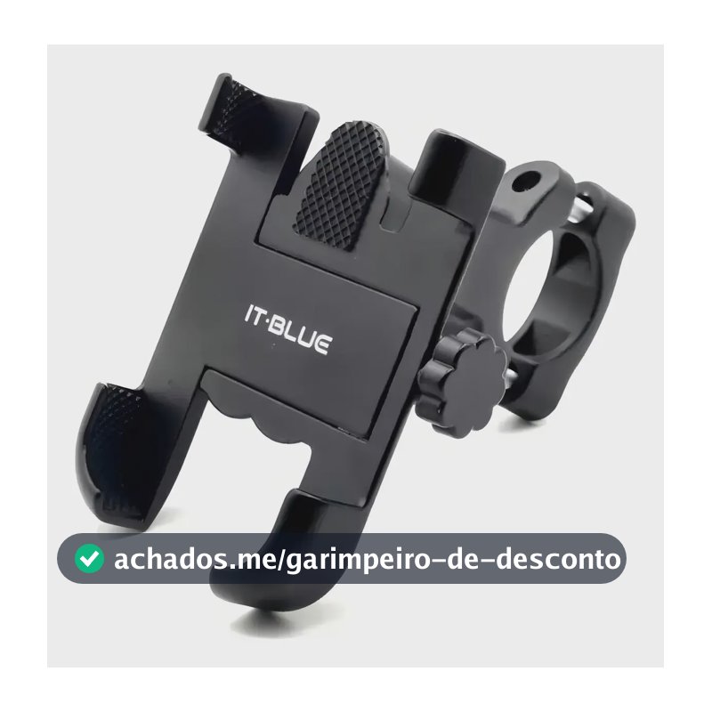 Suporte celular com carregador para moto guidão alumínio articulado preto