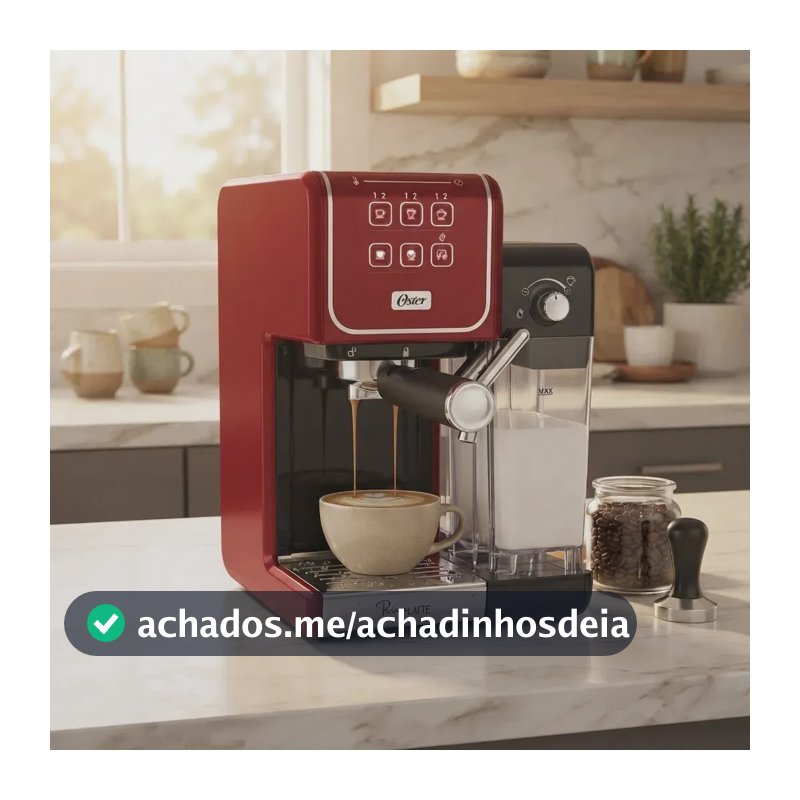 Cafeteira Espresso Primalatte Bvstem6801r Touch Red Oster Cor Preto/Vermelho