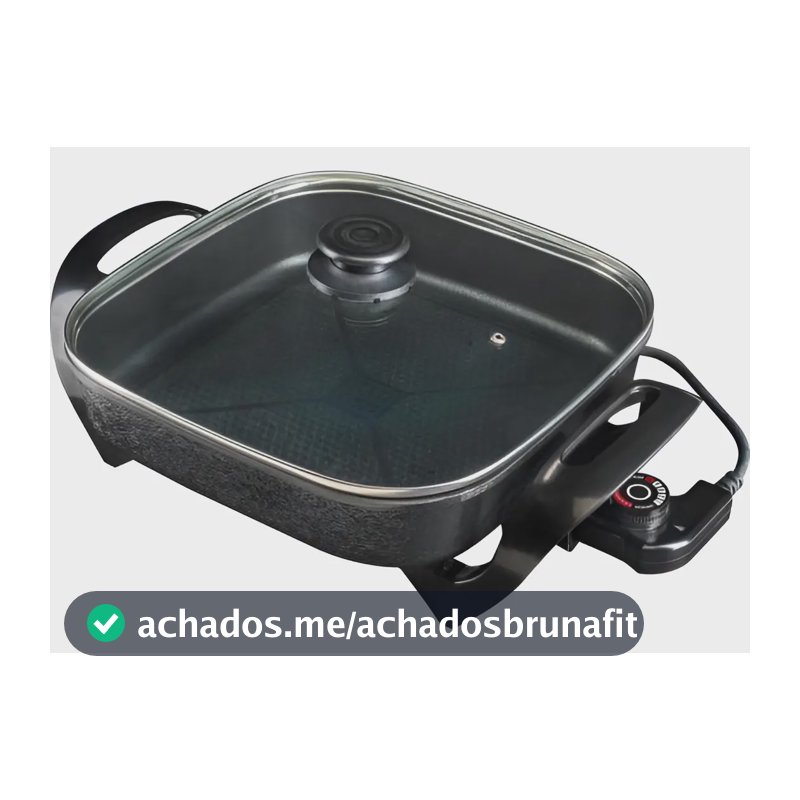 Panela Multifuncional Elétrica Quadrada 30cm Grill Antiaderente Portátil Mangiare Agratto Apeq01i