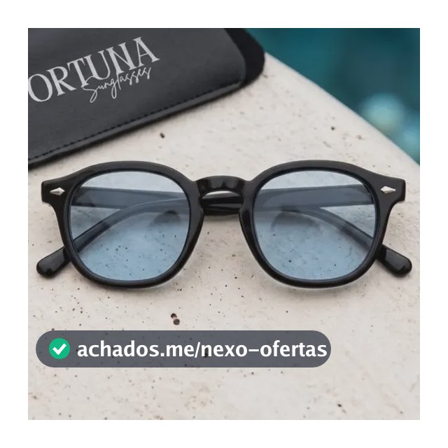 Óculos De Sol Redondo Premium Flexivel Old Money Original Preto E Azul