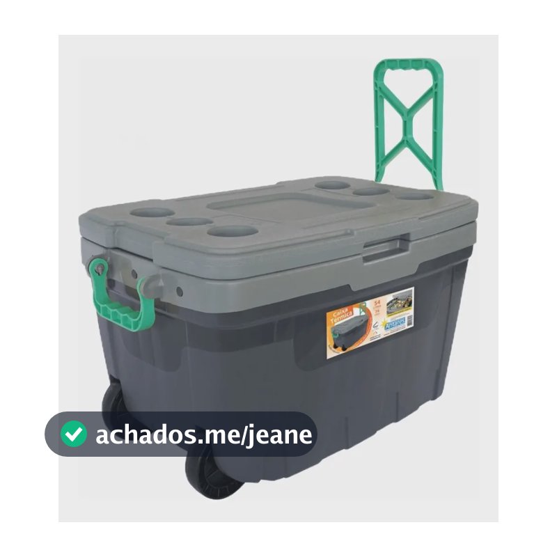 Cooler 54l Caixa Térmica Grande Com Rodas Para Praia E Pesca