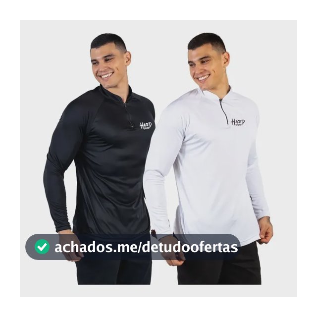 Kit 2 Camisas Manga Longa Uv50+ Dryfit Com Zíper Esportiva