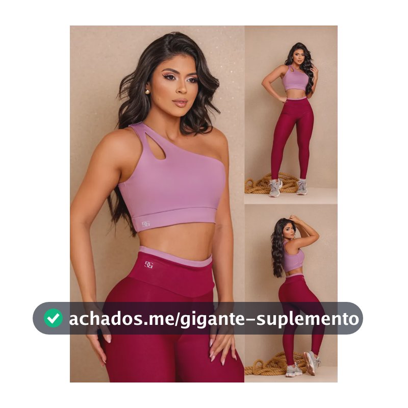 Conjunto Fitness Top Nula Manga E Calça Academia Bicolor  Marsala P (38)