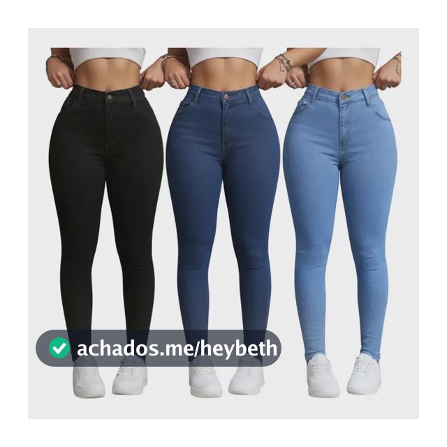Kit 3 Calça Jeans Feminina Siknny  Cintura Alta  Premium