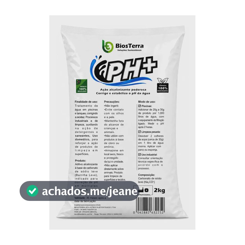 Barrilha Leve Para Limpezas De Piscinas 2kg