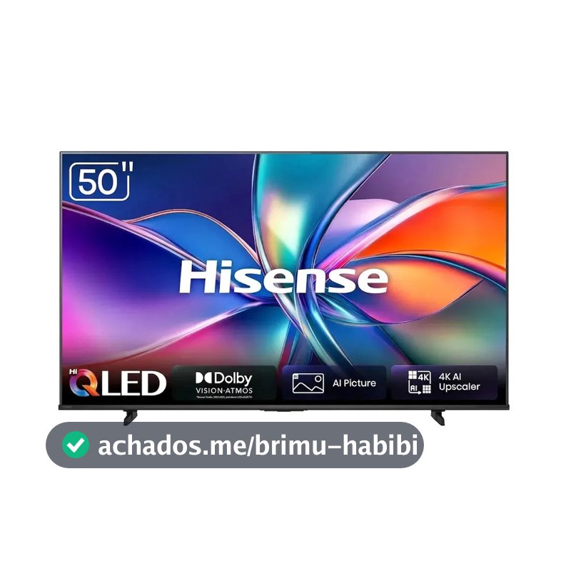 Smart TV Hisense HI-QLED 4K 50" polegadas com Processador AI, Dolby Vision Atmos e Compatibilidade Alexa - 50Q6QVV