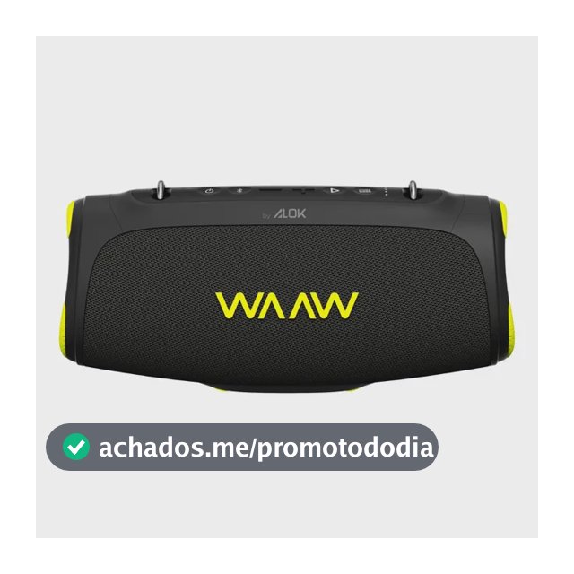 Caixa De Som Bluetooth Waaw By Alok Boom 110 Prova D'água Preto 127/220v
