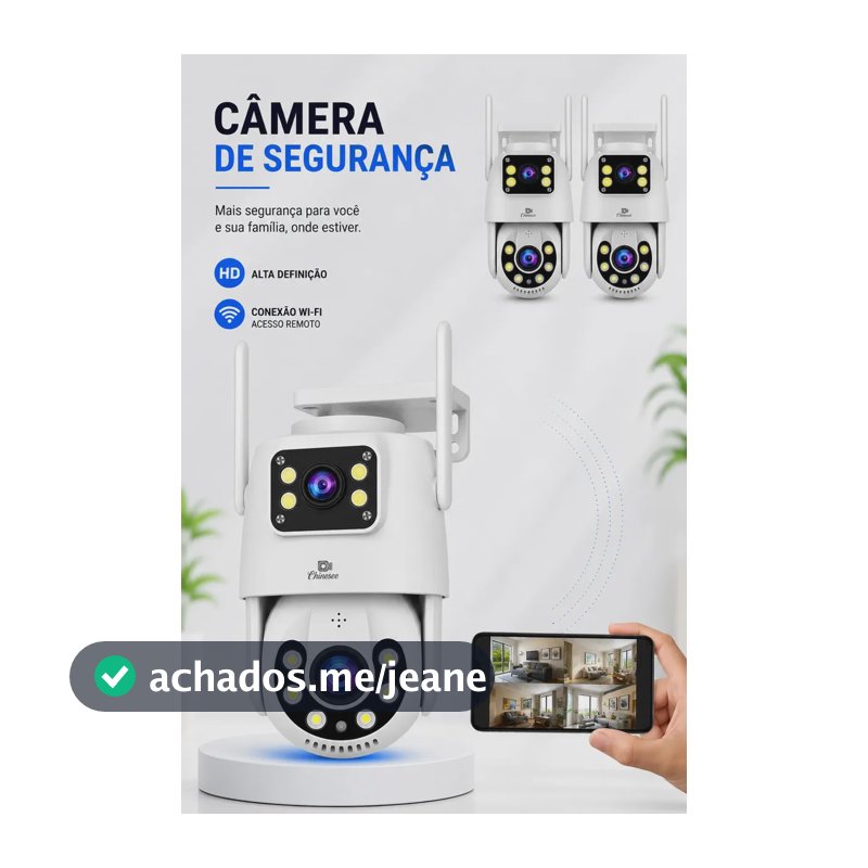 Câmera De Segurança Wi-fi Externa Interna Lente Dupla Giratória Smart Ip Prova D'água Visão Noturna Infravermelho Hd App Yoosee Chinesee