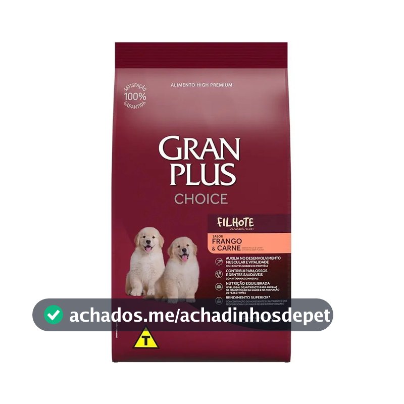 Ração Seca Cães Filhotes Gran Plus Frango e Carne 10,1 Kg