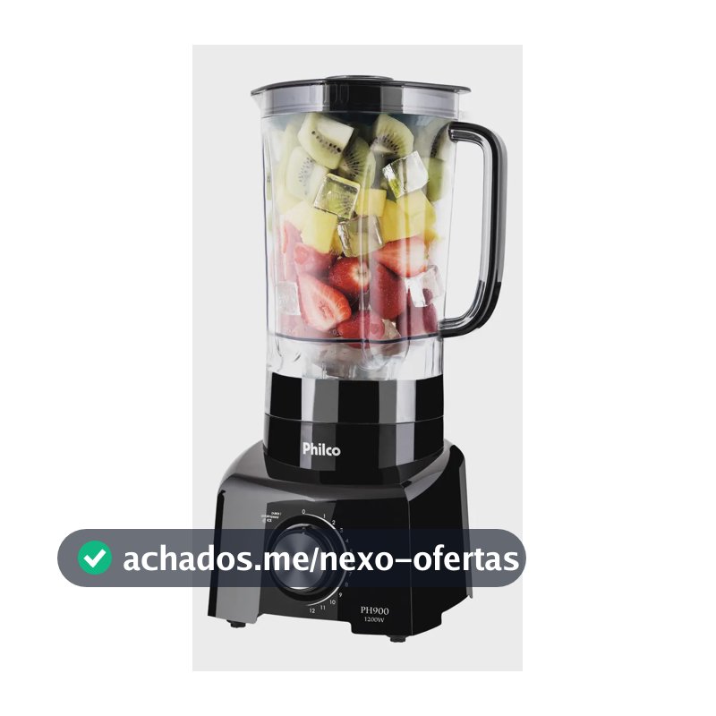 Liquidificador Philco 1200W 3L 12 Velocidades Preto PH900