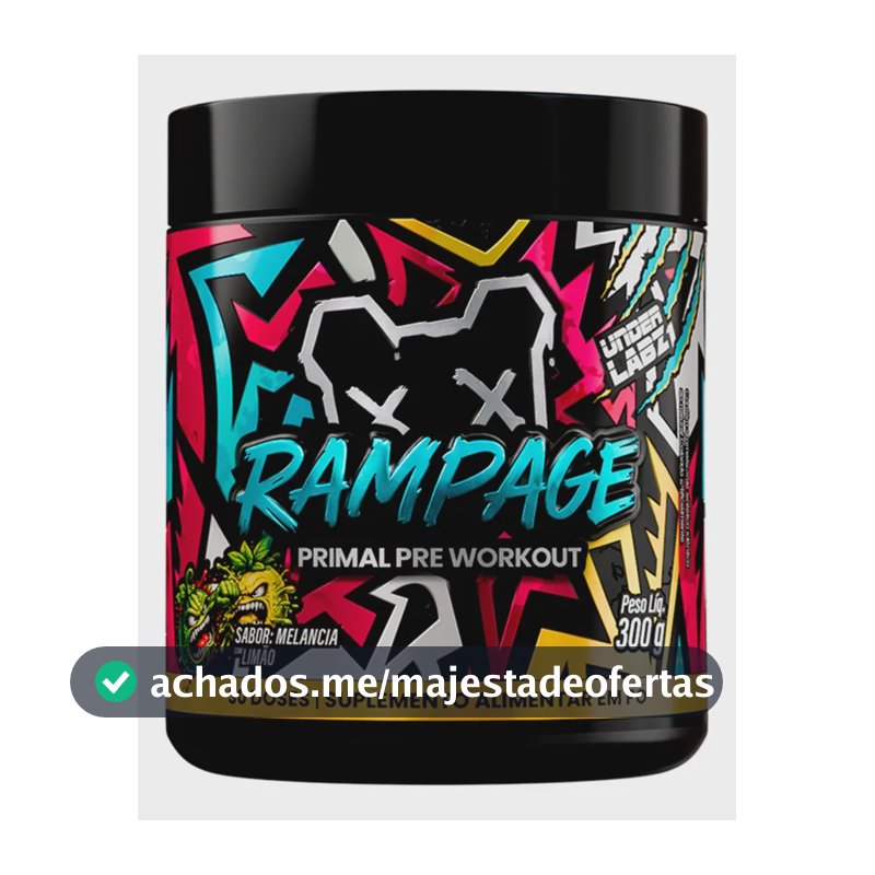 Pré Treino Rampage Under Labz Arginina Taurina Cafeína 300g Melancia E Limão 300g