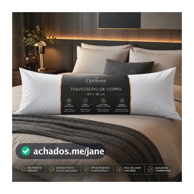 Travesseiro De Corpo Gigante Ortopédico 100% Fibra Siliconada Gestante Grávida Quiropraxia Super Macio Alivia Dor na Coluna Ziphome