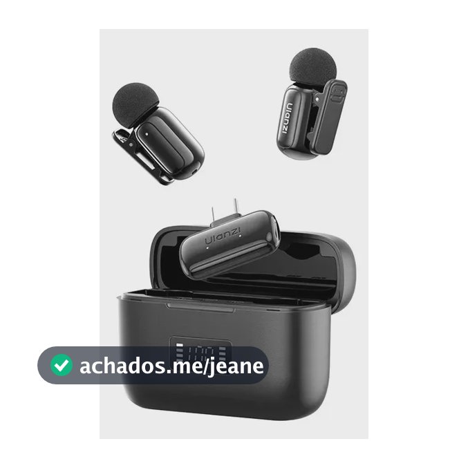 Mini microfone de lapela dupla Ulanzi A200 USB-c A046 preto preto