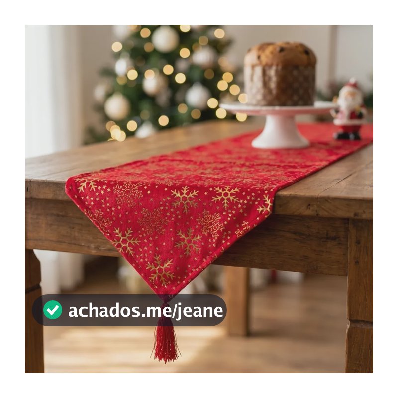 Caminho De Mesa Natal Toalha Decorativa Natalina Grande Vermelho