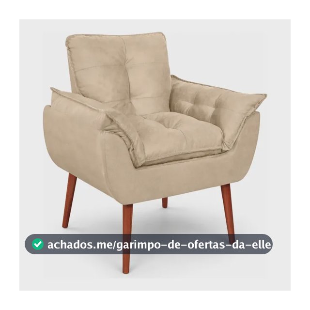 Poltrona Decorativa Para Sala Quarto Recepção Opala Bege