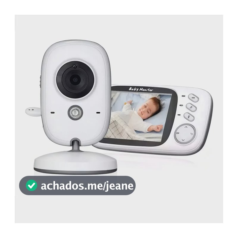 Babá Eletrônica Video Baby Noturna Sem Fio Recarregável Branco Estary Shop