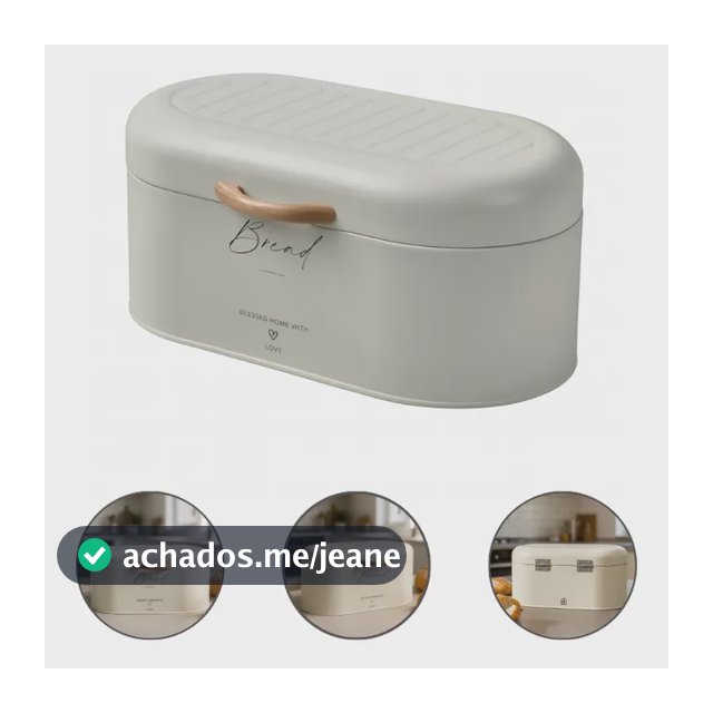 Porta Pão Grande Metal Organizador De Pães Bolo Moderno Creme Liso